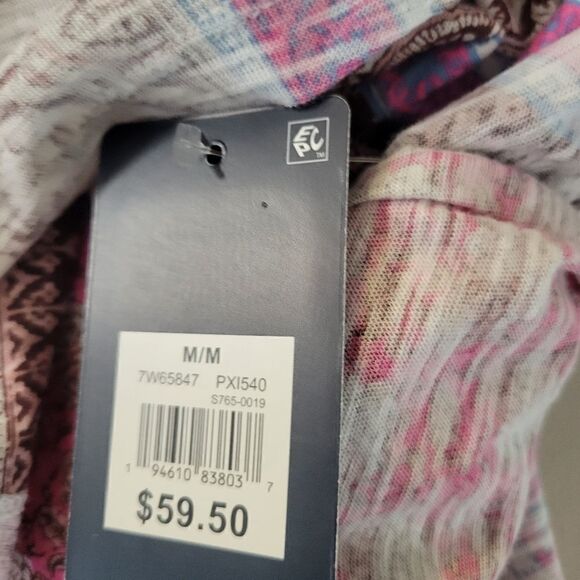 "Lucky Brand " Woman's Pullover Top Size: medium pink/brown multicolored NWT - Picture 7 of 8